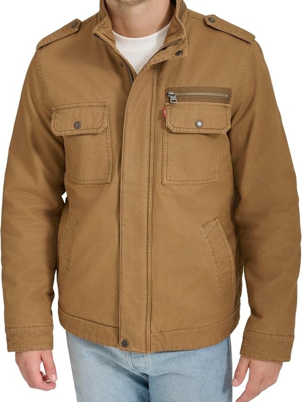 Levi's Men's Tan Field Jacket with Zip Chest Pocket